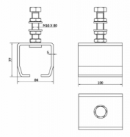 Držák šíny zavěšených vrat DC 70 Cais
