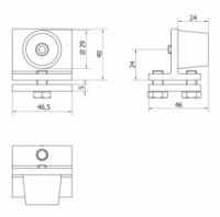 Vnitřní doraz Cais FINISH S pro samonosnou bránu