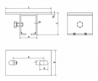 Držák šíny zavěšených dveři DH 42 Cais