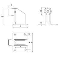 Spodní doraz pro samonosnou bránu ES 50 PN Cais