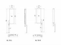 Klika zavěšených vrat pravá KL 70 R Cais