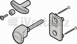 Sada kliky, TS 42 mm, černý plast, ASSA