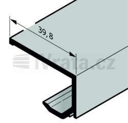 Zasklívací lišta, hliník, pro boční dveře NTP039, tl 6 mm, eloxovaný (max 6000 mm) E6/C0