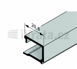Zasklívací lišta, hliník, pro vedlejší dveře GA004, tloušťka výplně 26 mm, elox (max 6000 mm), E6/C0