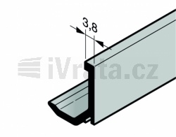 Zasklívací lišta, hliník, pro boční dveře NTP036, tl 26 mm, eloxovaný (max 6000 mm) E6/C35