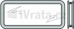 Kompletní sendvičové zasklení, typ A pro dvoustěnné vratové sekce 42 mm, plastový rám, plastové dvojité sklo, čiré, 33 mm, panel S-drážka Stucco