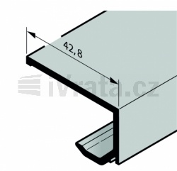 Zasklívací lišta, hliník, pro boční dveře NTP040, tl 3 mm, eloxovaný (max 6000 mm) E6/C35
