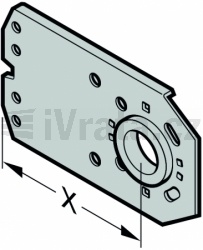 Držák hřídele 136, x = 120, velikost 1, velikost 2 pro L a LD
