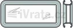 Kompltní sendvičové zasklení dvojité typ A, pro dvoustěnné vratové sekce 80 mm, tlakově litý rám podle RAL 9011