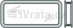 Kompletní sendvičové zasklení, typ A pro dvoustěnné vratové sekce 67 mm, tlakově litý rám podle RAL 9011, plastové dvojité sklo, čiré, vrata s drážku