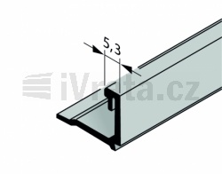 Zasklívací lišta, hliník, pro vedlejší dveře GA005, tloušťka výplně, 42 mm, elox (max 6000 mm), E6/C0