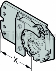 Pojistka při přetržení pružiny, x = 200 mm, vpravo, VU 9