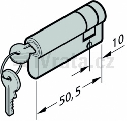 Profilový půlválec, N80, motiv 905, tloušťka 19 mm, Hormann