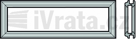 Plastový rám typ D, pro dvoustěnné sekce brány, hloubka 42, panel L-drážka, Micrograin