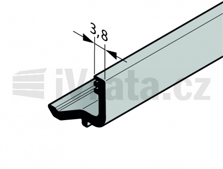 Zasklívací lišta, hliník, pro boční dveře APUF42 S-line /NTP076, tl 42 mm, eloxovaný (max 6000 mm) E6/C35