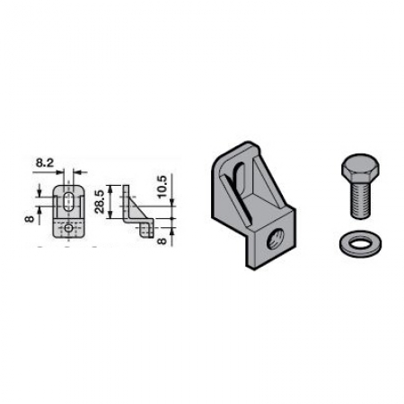 Upevňovací úhelník pro ocelové ozubené hřebeny Hormann