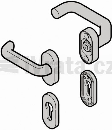 Klika sada (92), klika/nízká klika, černý plast, neobsahuje čtyřhran, závlačku, panikový čep, RZ