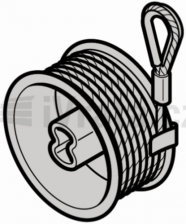 Lanový buben, typ kování N, L, s lanem pro kování N, od 1.3.2005, pro výšku vrat > 2250 mm, levý