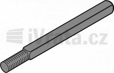 Čtvercový kolík L = 90, TS 45 – 51, koule-klika, integrované a boční dveře typ 1 + 2
