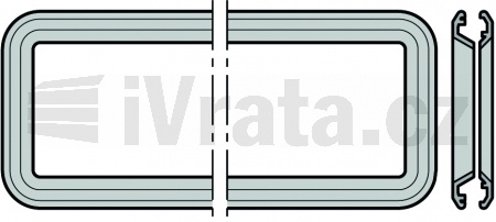 Kompletní sendvičové zasklení, typ A pro dvoustěnné vratové sekce 42 mm, tlakově litý lakovný rám, polykarbonát /plastové dvojsklo