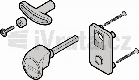 Sada kliky, TS 42 mm, černý plast, ASSA