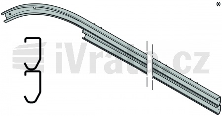 Horizontální pojezdová kolejnice, pravá a levá