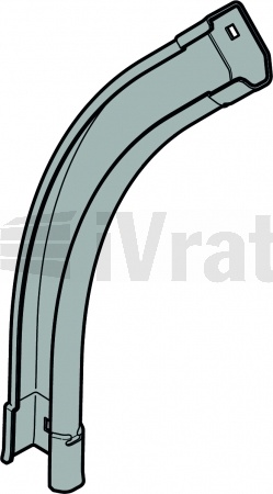 Oblouk kolejnice, R361, kování GD, GS, levý