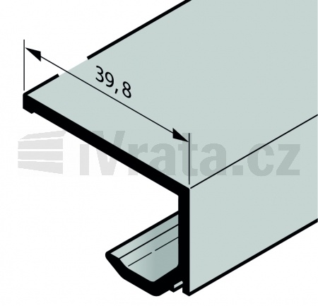 Zasklívací lišta, hliník, pro boční dveře NTP039, tl 6 mm, eloxovaný (max 6000 mm) E6/C0