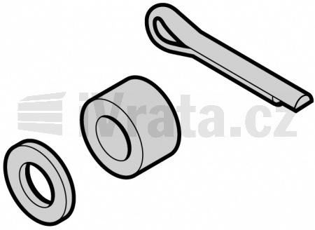 Sada: distanční kroužek (1 kus), Typ kování N, L, BL, H Závlačka 3 × 18 (1 kus), podložka 13