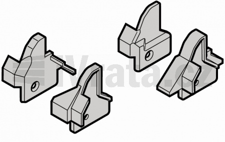 Sada: chrániče prstů, skryté panty, RAL9006, nelakované