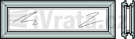 Kompletní sendvičové zasklení, typ D pro dvoustěnné vratové sekce 42, plastový rám lakovaný plastový dvojitý panel, čirý