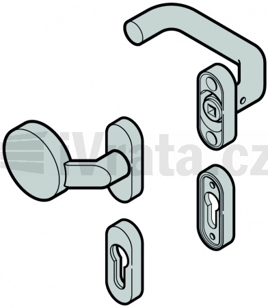 Klika sada (92), klika/koule, neobsahuje čtyřhran, závlačku, panikový čep, leštěná nerez, RZ