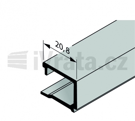 Zasklívací lišta, hliník, pro vedlejší dveře GA004, tloušťka výplně 26 mm, elox (max 6000 mm), E6/C0