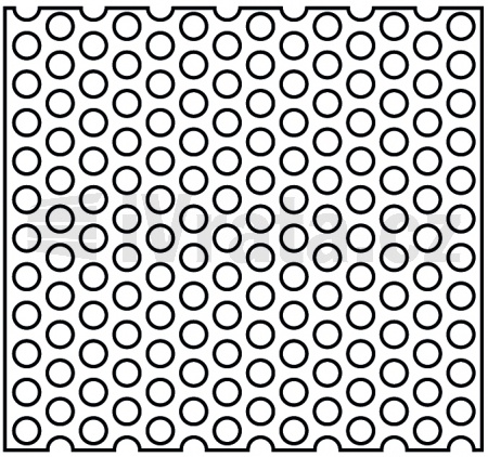 Děrovaný plech z nerezové oceli, LB, perforace 8 mm