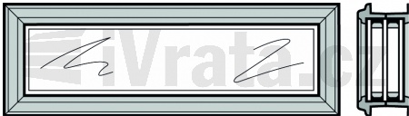 Kompletní sendvičové zasklení, typ D pro dvoustěnné vratové sekce 67 mm, plastový rám RAL 9011, trojitá tabulka čirá, panel L-drážka, Micrograin