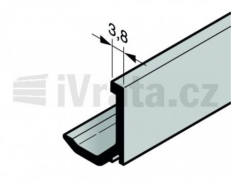 Zasklívací lišta, hliník, pro boční dveře NTP036, tl 26 mm, eloxovaný (max 6000 mm) E6/C35