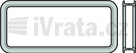 Tlakově litý rám pro sendvičové zasklení typu A, RAL 9011 pro dvoustěnné sekce vrat 67 mm, panel S-drážka Stucco