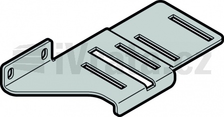 Výztuha bočního pantu pro dlouhé rolny sekce 80mm, pravá, nerez