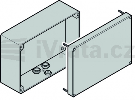 9.87 Krabice SKS vnější, IP66, s průchodkami, rozměry: (š × v × h) 200 × 150 × 60, 1