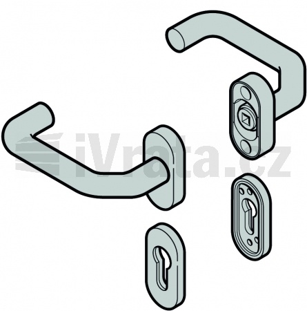 Klika sada (92), klika/klika, černý plast, neobsahuje čtyřhran, závlačku, panikový čep, RZ