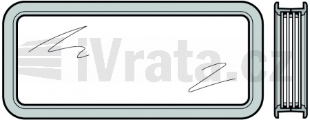 Kompletní sendvičové zasklení, typ A pro dvoustěnné vratové sekce 67 mm, tlakově litý rám podle RAL 9011