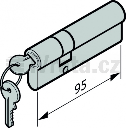 Cylindrická vložka dle DIN EN 1303 pro boční dveře 80, bezpečnostní zařízení RC2, 35 + 60 mm