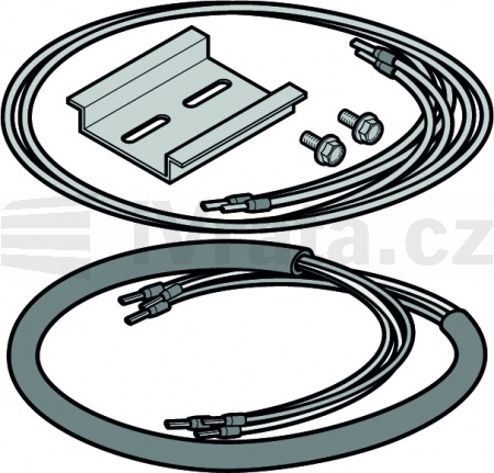 Připojovací příslušenství pro napájecí zdroj řízení 360, DIN lišta, 2 propojovací kabely 24 V / 230 V