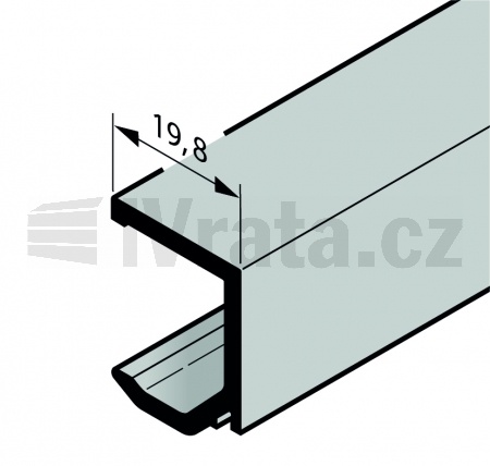 Zasklívací lišta, hliník, pro boční dveře NTP037, tl 26 mm, eloxovaný (max 6000 mm) E6/C0