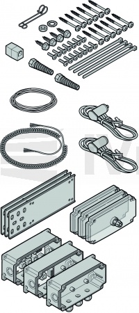 9.04 Připojovací sada pro SKS lištu, ITO 400 pro řídící jednotka A / B 435, A / B 445, A / B 460 a B 460 FU, WA 300 S4 integrovaná, 360, SupraMatic HT3 s 360 nebo pro vrata jiných výrobců.