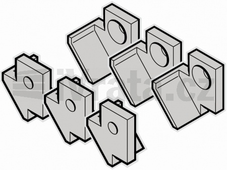 Krytky pantů, 3x, pro integrované dveře se šrouby, RAL 9006