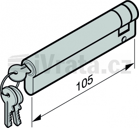 Profilová půlcylindrická vložka, 95 + 10 mm, různě zamykací, páka levá, TS, pro SPU a APU 67