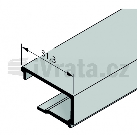 Zasklívací lišta, hliník, pro vedlejší dveře GA010, tloušťka výplně 16 mm, elox (max 6000 mm), E6/C35