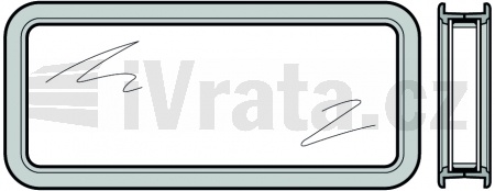 Kompletní sendvičové zasklení, typ A pro dvoustěnné vratové sekce 67 mm, tlakově litý rám podle RAL 9011, plastové dvojité sklo, čiré, vrata s drážku