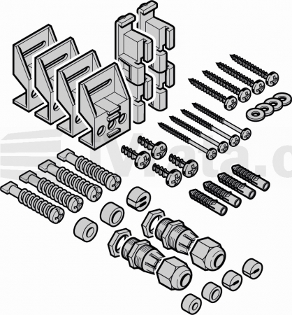 Sada příslušenství pro rozšiřovací krabici, 2 × průchodka M16, různé těsnění